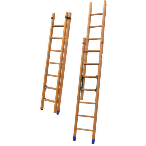 Echelle bois coulissante 2x11 barreaux - Hauteur à atteindre 4.70m - BCM2-300