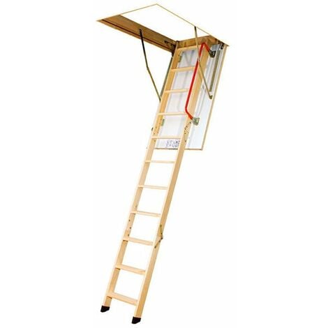 Escalier escamotable bois - Hauteur sous plafond  2.80m - Trémie 60x120cm - LWK60120-2