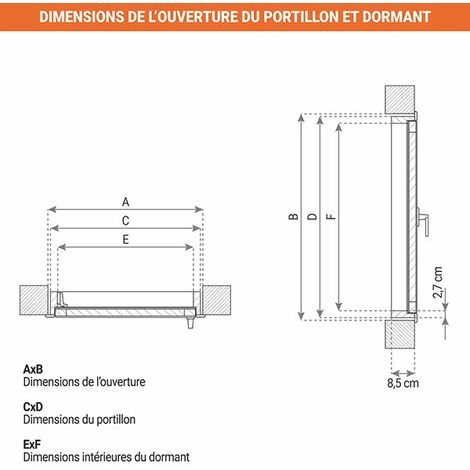 Trappe de comble standard 68.4x88.4cm - Ouverture de mur nécessaire : 70x90cm - PORT70X90