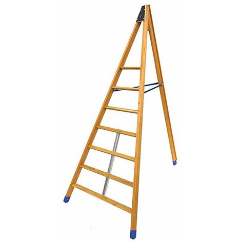 Matisère – Échelle fruitière en bois 9 barreaux – Hauteur max. de travail 3.83m – Marches antidérapantes de 65mm – EDC300