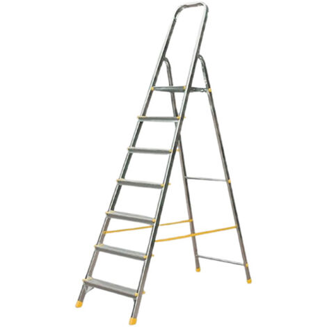 Matisère – Escabeau 7 marches pliable – Hauteur max. de travail 3.41m – Patins antidérapants pour stabilité – 917