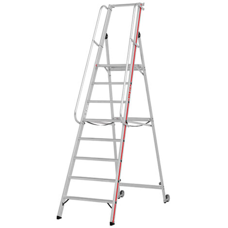 Escabeau 8 marches - Hauteur max. de travail 3.85m - 8081/08 (1/5)