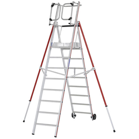 Escabeau pro 8 marches de 3.86m de hauteur de travail maximale. - 848308