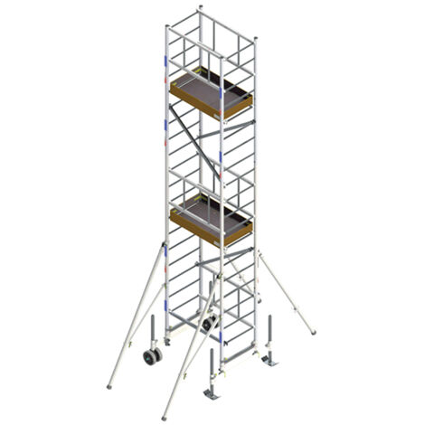 Echafaudage paysagiste - 2 plateaux - Hauteur max. de travail 6.37m - Longueur plateau 1,00m - ME400-TH (1/5)