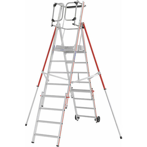 PIRL télescopique 7 marches + Kit 4 marches - Hauteur de travail max. 4.25m - 848307/04
