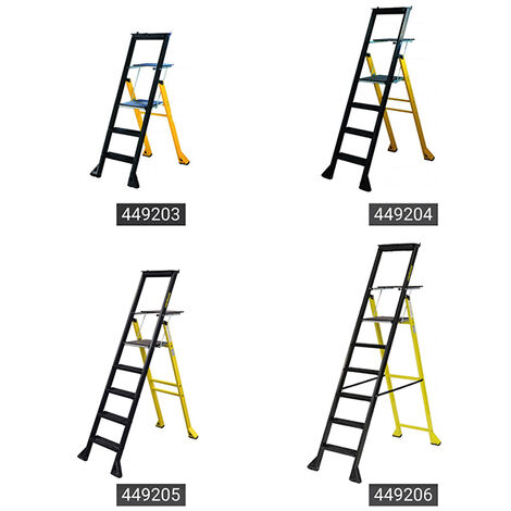 Escabeau grande plateforme 6 marches - Hauteur de travail max. 3.32m - 449206