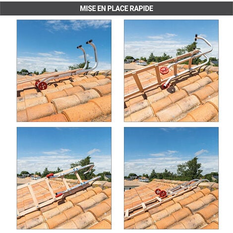 Crochet de faitage pour echelle de toit modulable