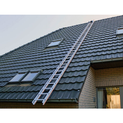 Échelle de toit aluminium 2.00m – 8 barreaux pour pente jusqu'à 45° – Sécurisée avec entraxe 25cm – DL8 – Leiter Experten