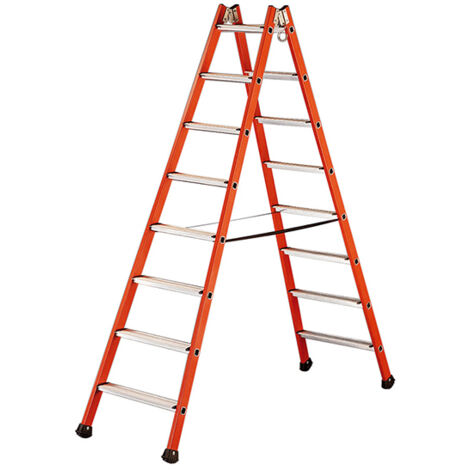 Tubesca Comabi – Échelle double 2 x 6 barreaux – Hauteur maximum de travail 2.98 m – Isolation électrique jusqu'à 10 000 V – 4255006