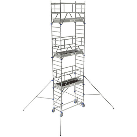 Echafaudage roulant 3 plateaux - Hauteur de travail max 7.85m - 26403660 (1/10)