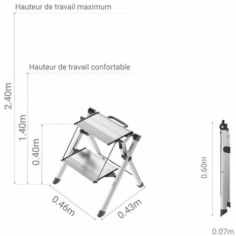 Marche pied 2 marches antidérapant Mini Comfort - Hailo France