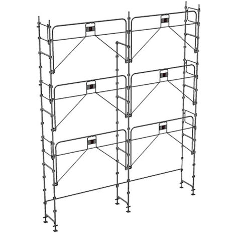 Echafaudage fixe de façade 56m² - Structure seule + Garde-corps - DUO56GC-S (1/5)
