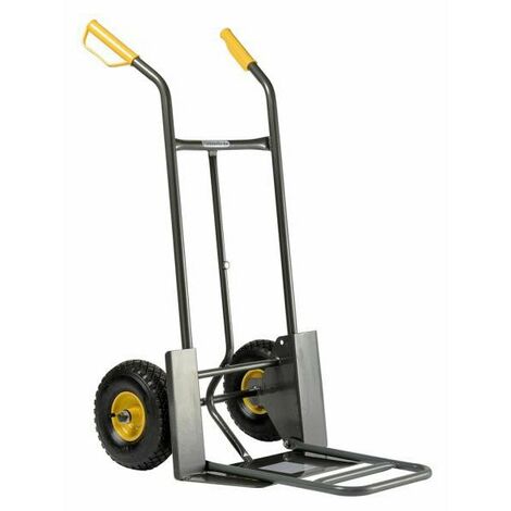 Haemmerlin – Diable pliant 200kg – Roues gonflables tout-terrain – Double pelle fixe et rabattable – Structure en acier – 924G