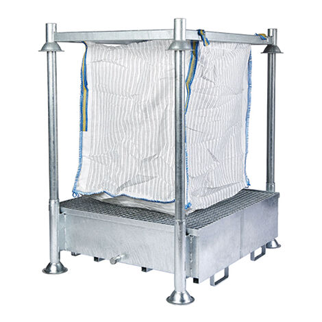 Matisère – Support Big-Bag filtrant avec cuve de rétention 440L – Acier galvanisé – 4 chandelles 1500mm – 218047GM