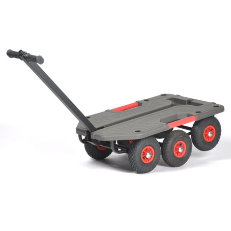 Matisère – Chariot d'atelier tout terrain 250kg – Roues pneumatiques 260mm – Châssis acier antidérapant – Timon repliable – MSUPERHONDLB