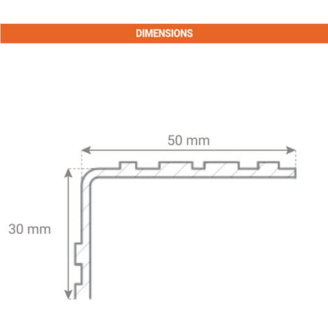 Nez de marche strié pour escalier Mayol - Longueur 1000mm - 040316/10