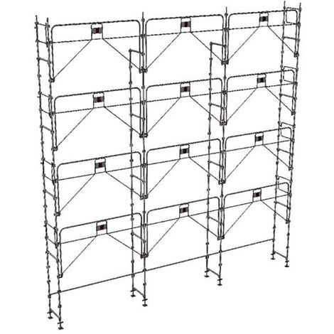 Echafaudage fixe de façade 100m² - Structure seule + Garde-corps - DUO100GCM-S