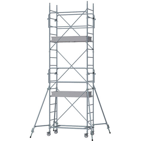 Echafaudage roulant acier - Hauteur de plateforme : 4.50m - Hauteur de travail max. : 6.50m - 8115042