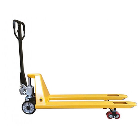 Tire palette manuel couleur jaune - Fourches 1150x540mm idéal palette Europe - Capacité 2500kg - Tous secteurs - AC25CBVJAUNE