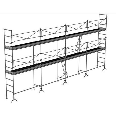 Matisère – Échafaudage de maçon 78m² – Hauteur de travail max 6m – Structure sans outils – Kit de sécurité inclus – DCM78S