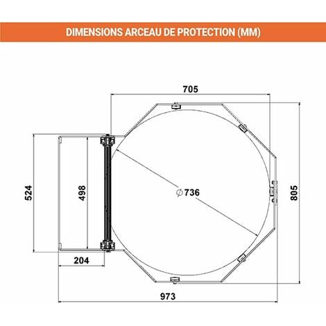 Echelle à crinoline roulante réglable de 2.69 à 3.94m - MAD4P/CS