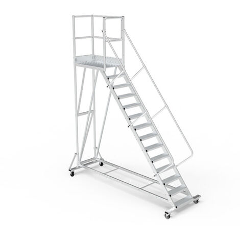 Plateforme roulante 15 marches - Hauteur max. de travail 5.00m - PTF115D-RSP (1/5)