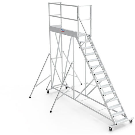 Plateforme roulante 13 marches - Hauteur max. de travail 4.60m - PTF213G-RSP