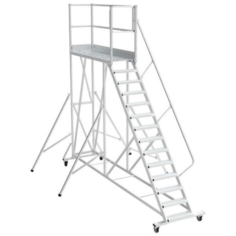 Plateforme roulante 15 marches - Hauteur max. de travail 5.00m - PTF215D-RSP (1/5)