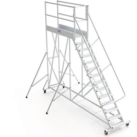 Plateforme roulante 15 marches - Hauteur max. de travail 5.00m - PTF215GD-P (1/5)