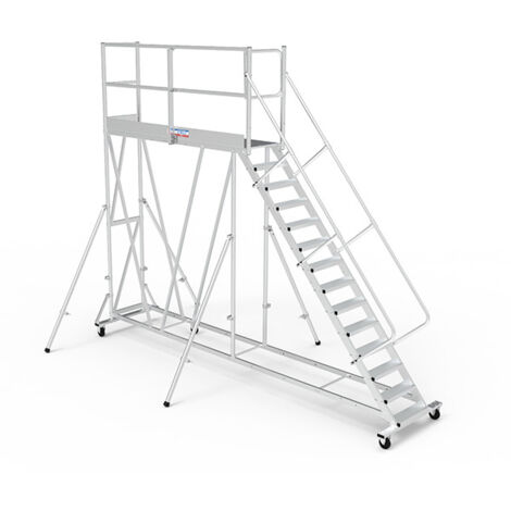 Plateforme roulante 13 marches - Hauteur max. de travail 4.60m - PTF2513G-RSP