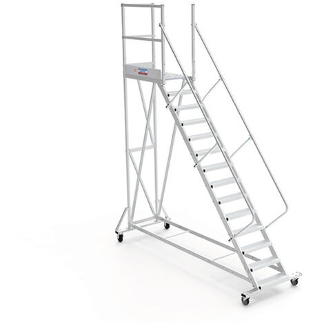 Plateforme roulante 11 marches - Hauteur max. de travail 4.20m - PTF111G-RS