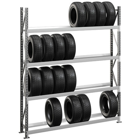 Grand rack à pneus 4 niveaux - Élément suivant : 2500x2000x400mm - Utilisable uniquement avec un module de départ - RAYOPN/4N/1840/S