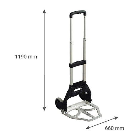 HOMELUX Diable Pliant Aluminium – Chariot Déménagement 75 Kg, Poignée Réglable, Ultra Compact & Léger