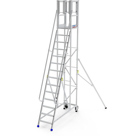 Escabeau 11 marches - Portillon frontale - Hauteur max. travail 4.75m - ER11SF-2P