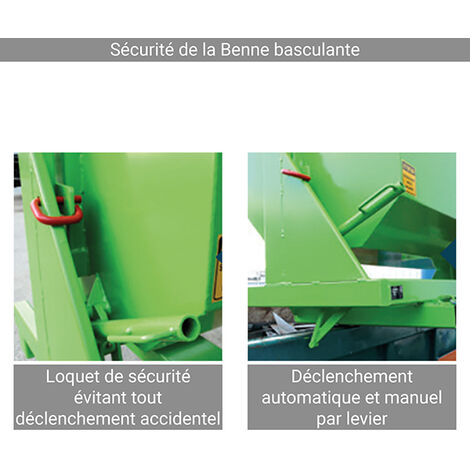 Benne à déchet basculante 480 litres - Gris - IEP05000-7036