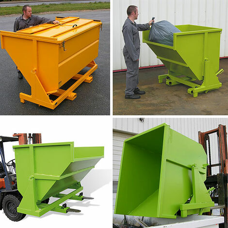 Benne à déchet basculante 480 litres - Gris - IEP05000-7036