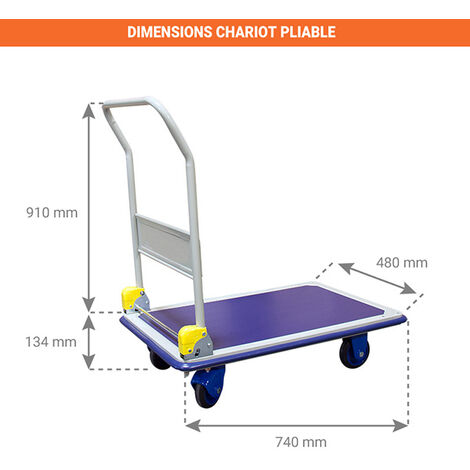 Plateau de manutention à roulettes L. 40 x l. 60 cm. Charge maxi 180 kg -  Mr.Bricolage