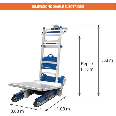 MEISTER Diable pliant spécial escalier- Charge maximale 120 kg