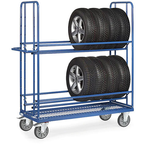 Chariot pour pneus 2 niveaux - 1600x620x1800mm - Charge max 400kg - 4596