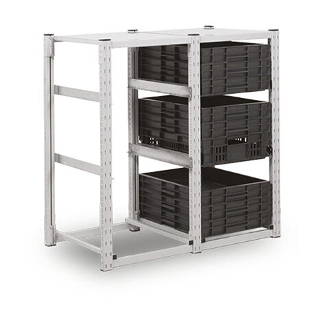Rayonnage pour bacs Europe - Élément suivant - Bacs 400x300mm - Utilisable uniquement avec un module de départ - RAYBACS/1040/S (1/3)