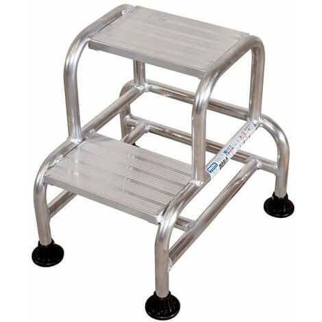 Marchepied aluminium - 2 marches - Hauteur atteignable de 2.50m - RG2 (1/2)