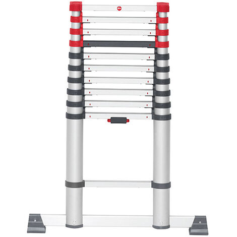 Hailo – Échelle télescopique 11 échelons – Longueur 3.20m – Hauteur de travail max. 4.00m – Système anti-pincement – 7113112 (1/10)