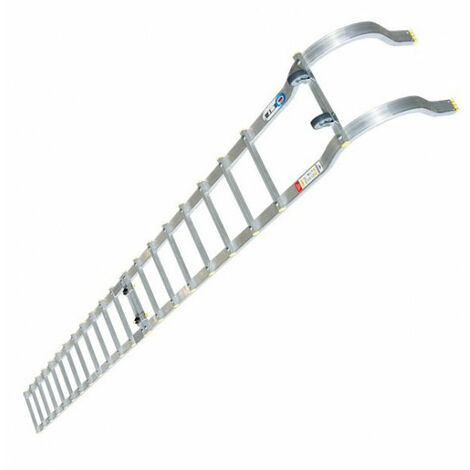 Matisère – Échelle de toit 6.95m avec crochet – 1 échelle 2.30m + 3 rallonges 1.55m – Pour toits à fortes pentes – Assemblage rapide (1/5)