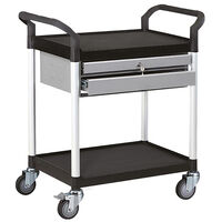 Servante en PP et aluminium - 2 plateaux - 2 tiroirs - 600 x 400 mm - S3T