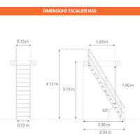 Escalier de meunier sans main courante - MSS