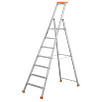 Tubesca Comabi – Escabeau 7 marches aluminium anodisé – Hauteur de travail max. 3,54m – Plateforme antidérapante 0,28 x 0,25m – Charge max. 150kg