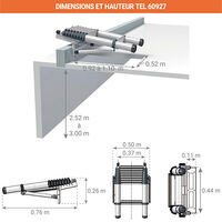 Escalier escamotable télescopique pour une hauteur de 2.31 à 2.57m - TEL-60324