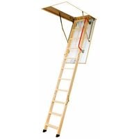 Escalier escamotable bois - Hauteur sous plafond  2.80m - Trémie 60x120cm - LWK60120-2