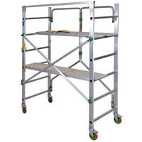 Facal – Échafaudage roulant 2 plateaux – Hauteur de travail max. 2.87m – Embase pliante – 4 roues Ø 125mm avec frein – PIEGO