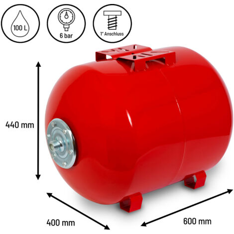 ROT-6-W Wasserspeicher / Druckausgleichsbehälter – 1,8 L Gesamtvolumen, Edelstahl-Anschluss, Für Trinkwasser